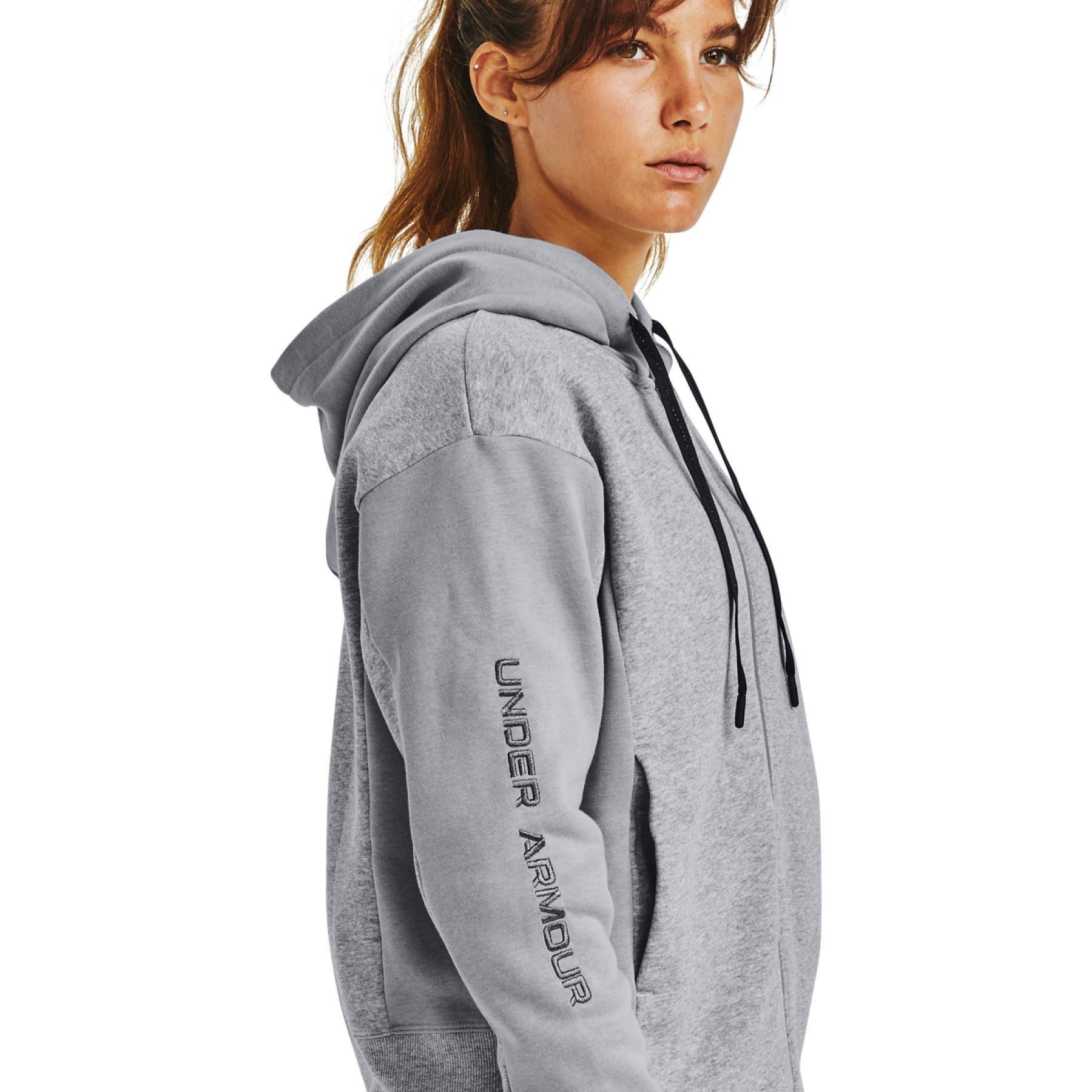 Sudadera con capucha para mujer Under Armour Rival Fleece Embroidered Full Zip