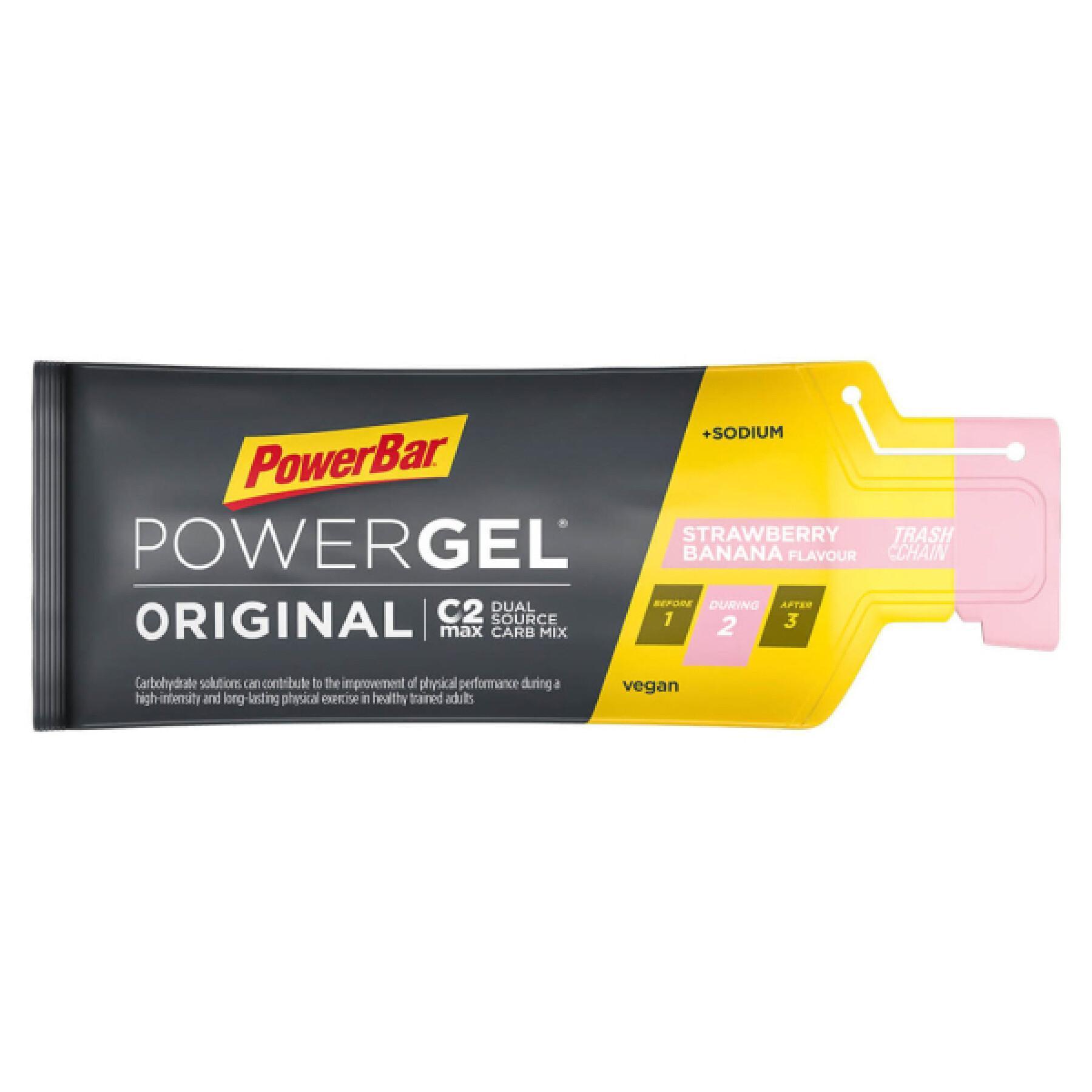 Geles PowerBar PowerGel MultiPack 10 packs of 3+1x41gr Mixed : Strawberry-Banana-Green Apple-Lemon-Lime-Red Fruit Punch