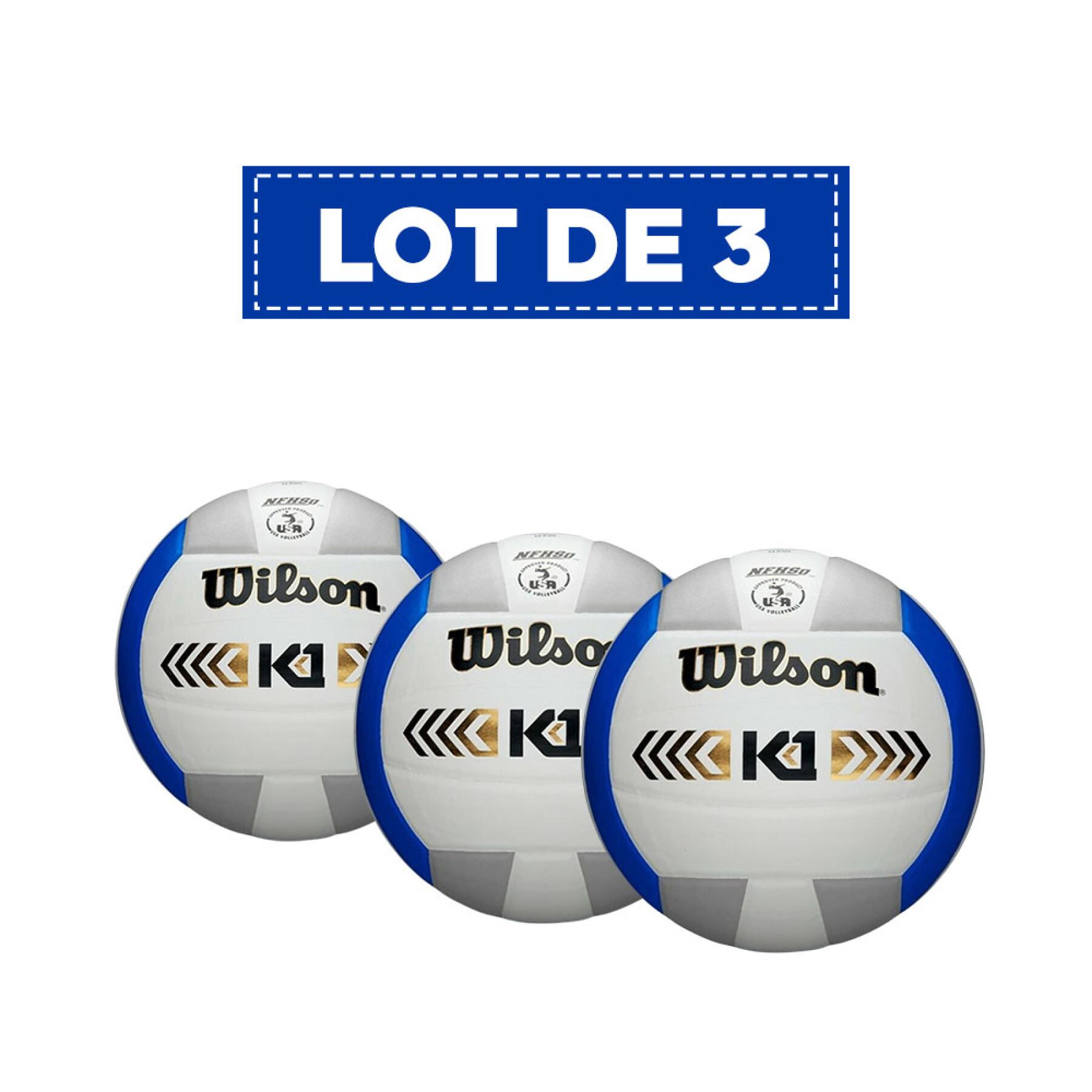 Juego de 3 balones de voleibol Wilson K1 Gold [Taille 5]