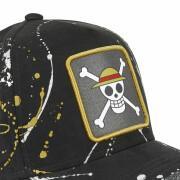 Gorra de etiqueta Trucker con red Capslab One Piece Skull